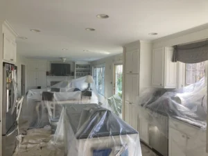 Before refinishing work by a Connecticut Painting Professional Contractor