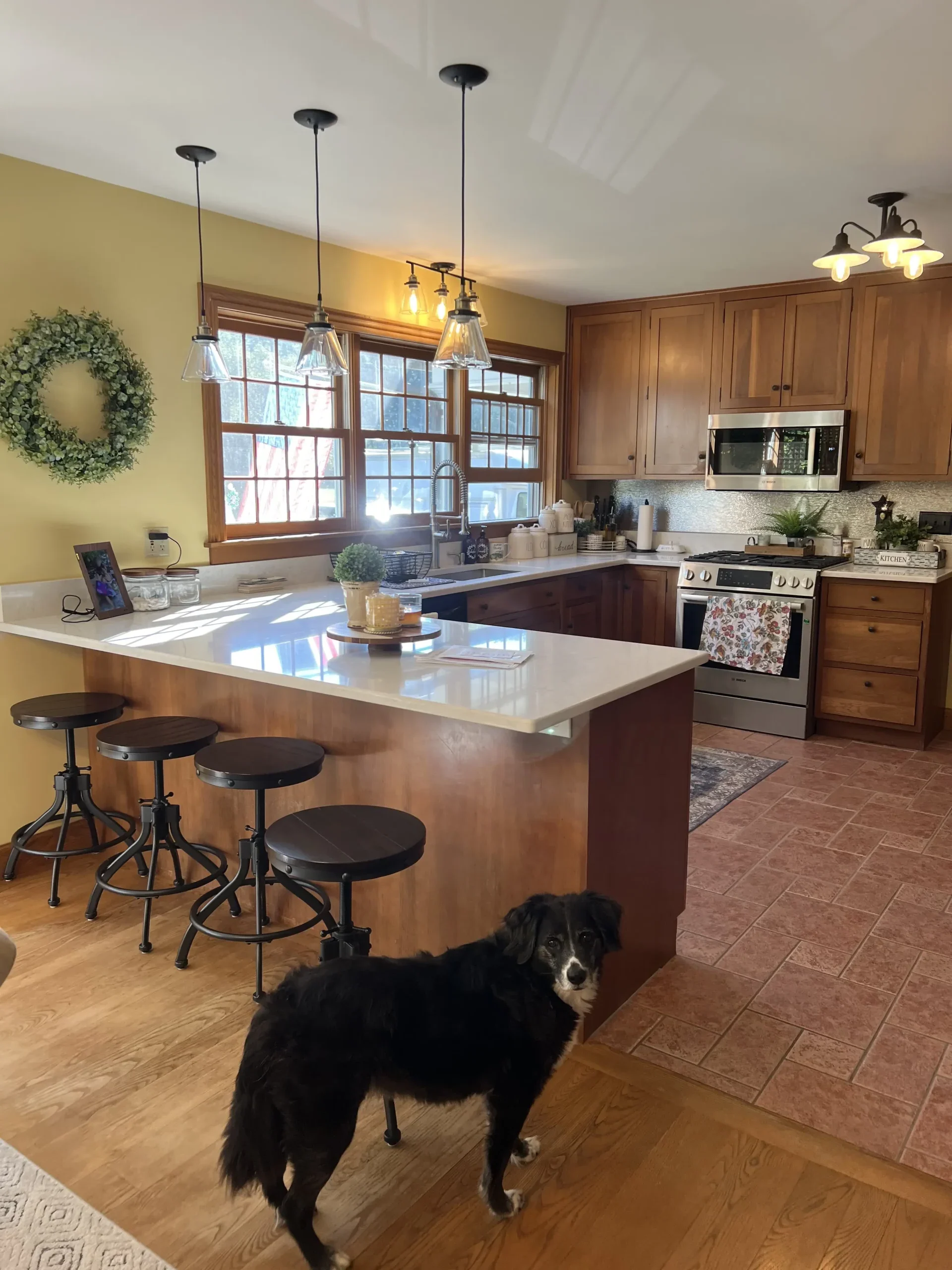 Before refinishing work by a Connecticut Painting Professional Contractor