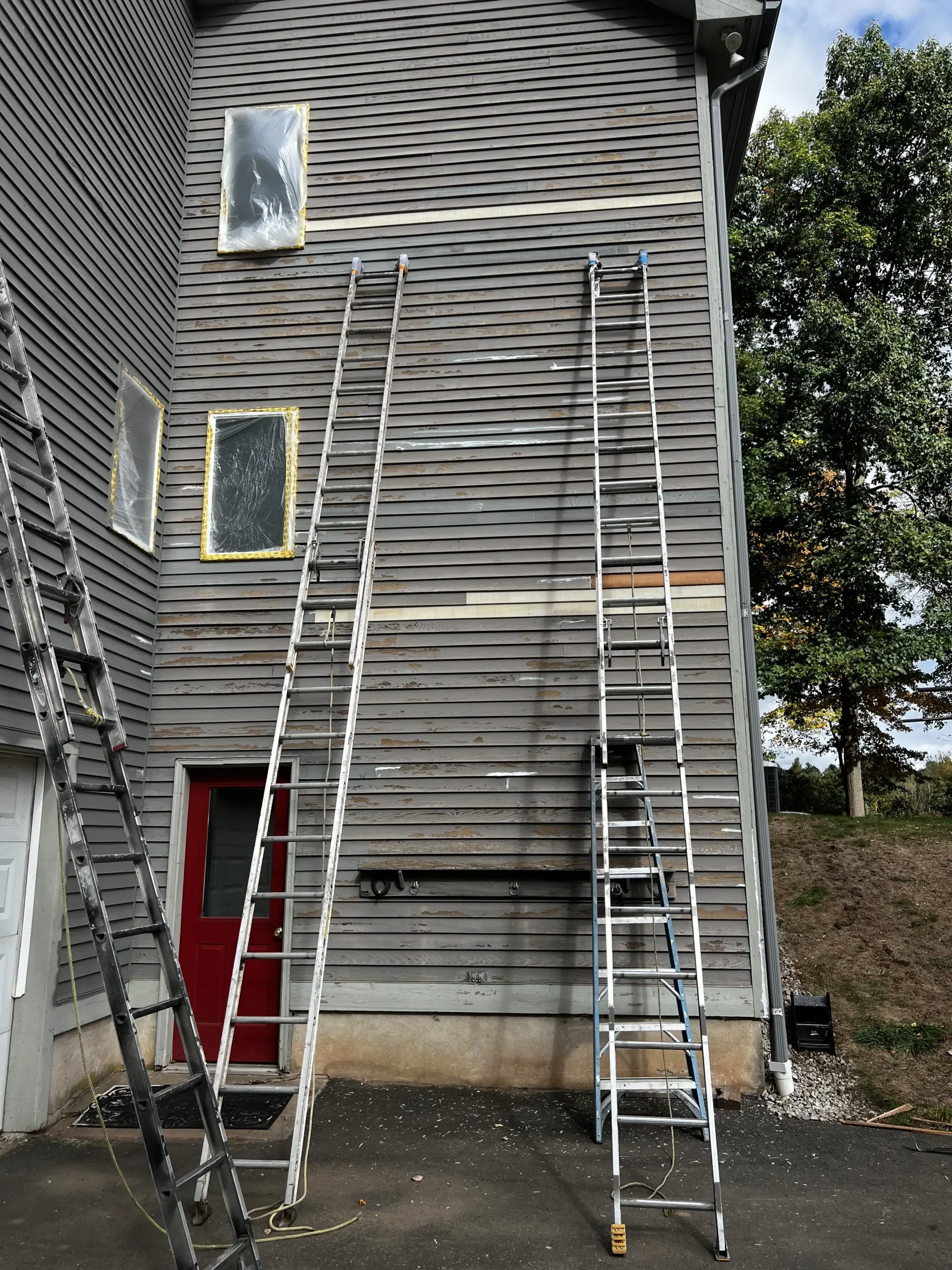 Before refinishing work by a Connecticut Painting Professional Contractor