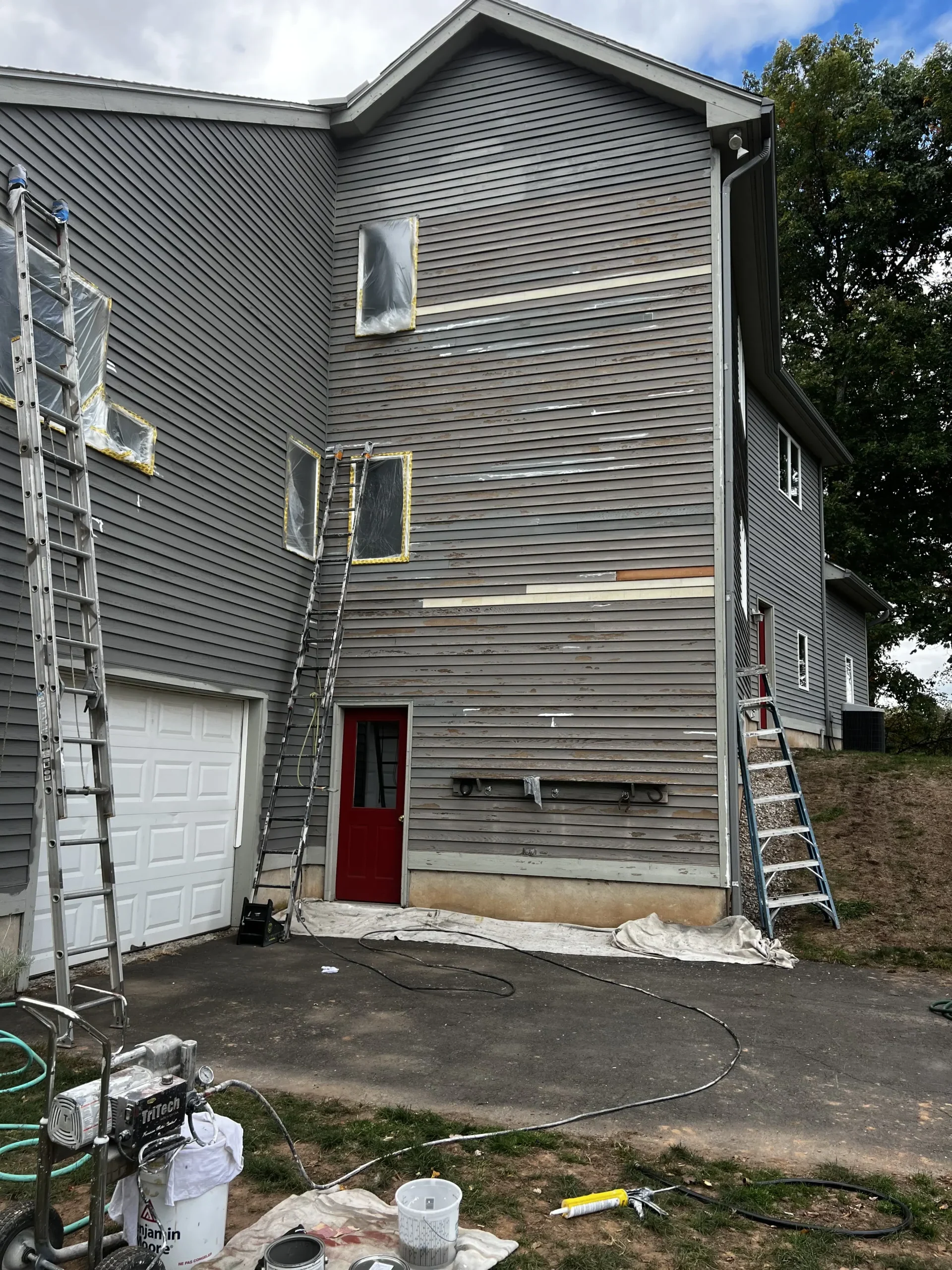 Before refinishing work by a Connecticut Painting Professional Contractor